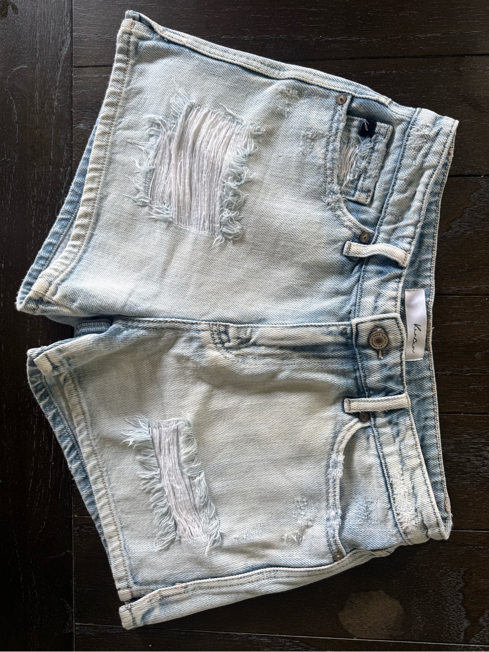 KanCan Light Wash Distressed Denim Shorts